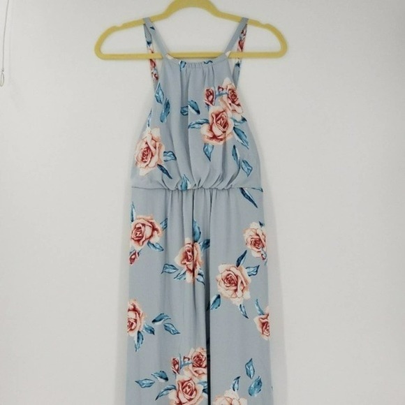 Show Me Your Mumu Amanda Empire Maxi Blue Floral Print Halter Dress Size Large - Picture 4 of 8